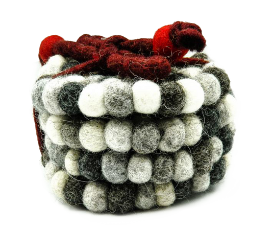STONE FELT BALL COASTERS