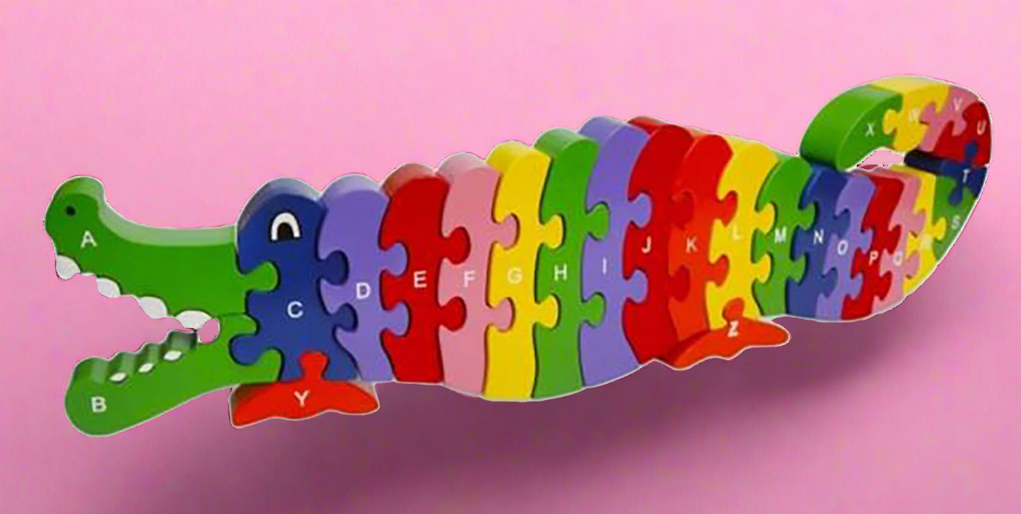 CROCODILE PUZZLE - COLORS, LETTERS & NUMBERS