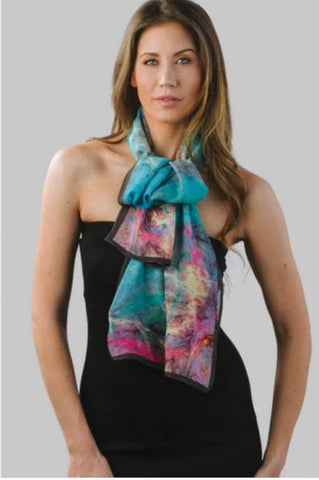 TURQUOISE GEORGETTE SCARF