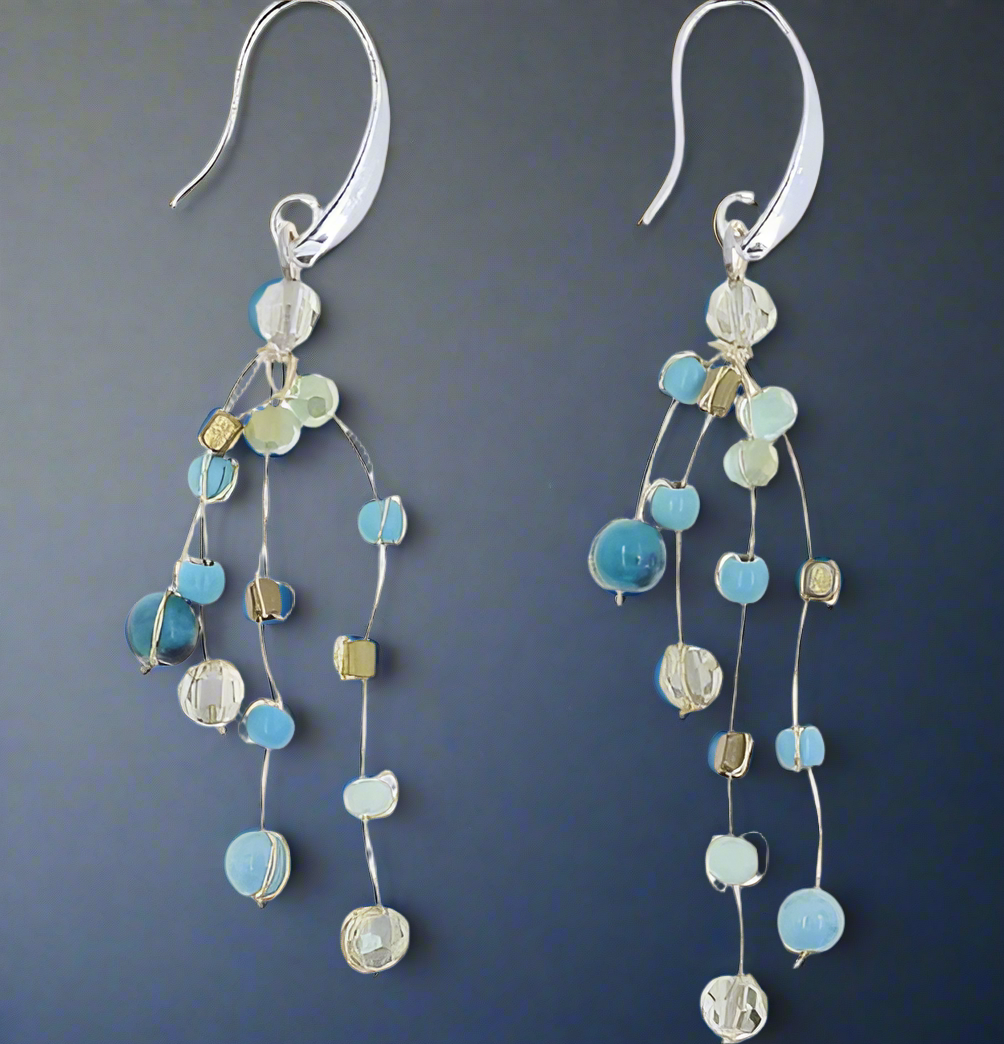 TURQUOISE BEADED EARRINGS