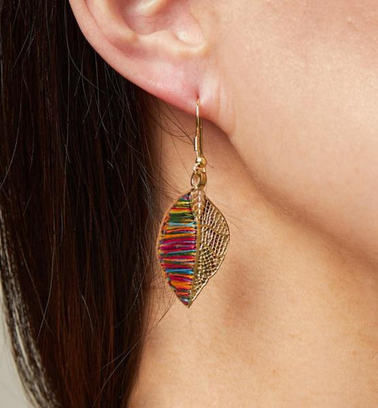 COLORFUL LEAF EARRINGS