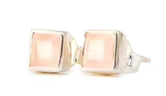 ROSE QUARTZ STERLING STUDS