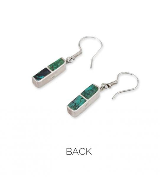 STERLING TURQUOISE COLUMN EARRINGS