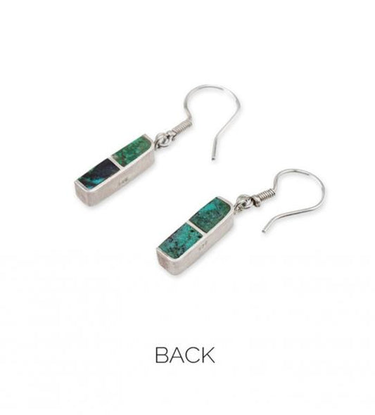 STERLING TURQUOISE COLUMN EARRINGS