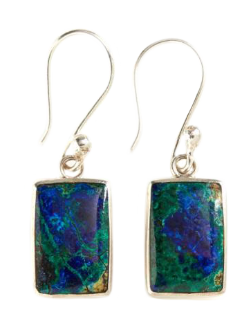 AZURITE IN STERLING EARRINGS