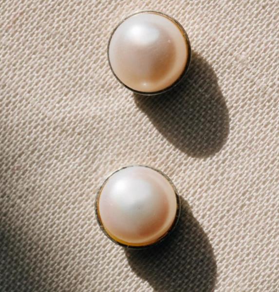 STERLING PEARL STUDS