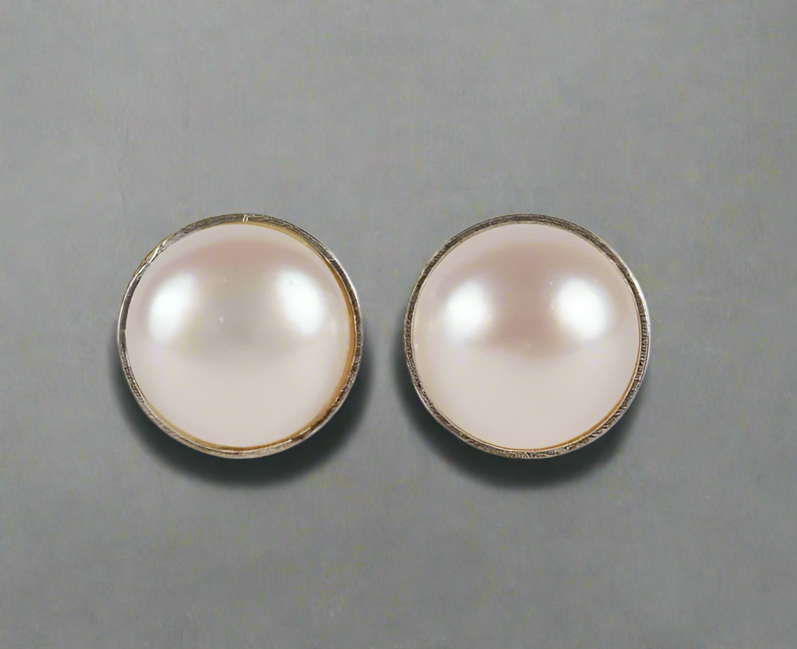 STERLING PEARL STUDS