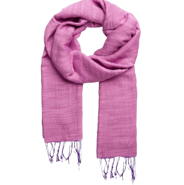 VIOLET SILK AND LINEN SCARF