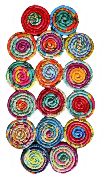 UPCYCLED SILK SARI COIL LONG TRIVET