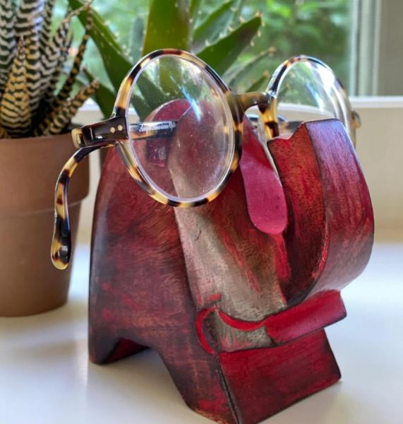 PAINTED ELEPHANT EYEGLASS STAND