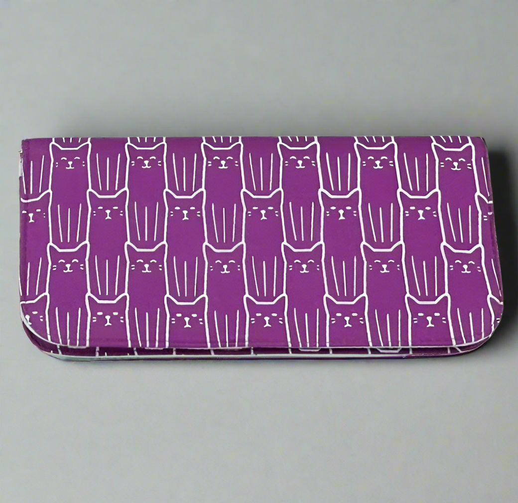 PURPLE CAT PRINT WALLET