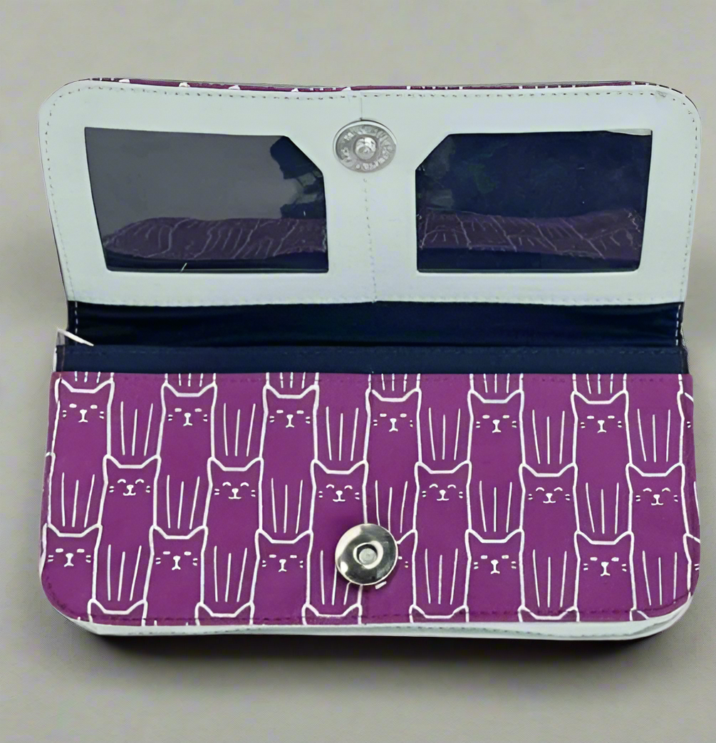 PURPLE CAT PRINT WALLET