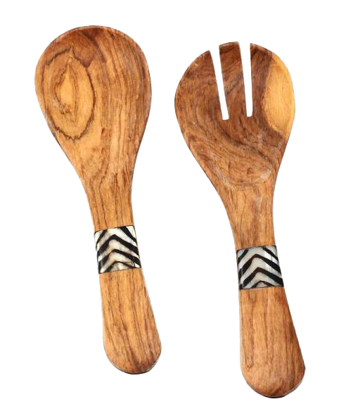 SMALL OLIVEWOOD AND BONE SERVERS