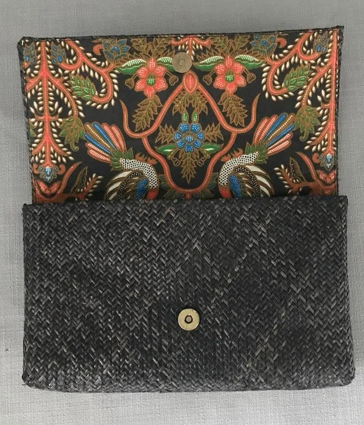 Black Rattan Clutch