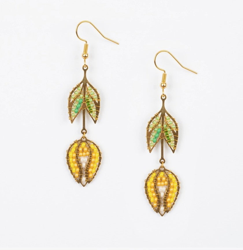 Yellow Tulip Earrings
