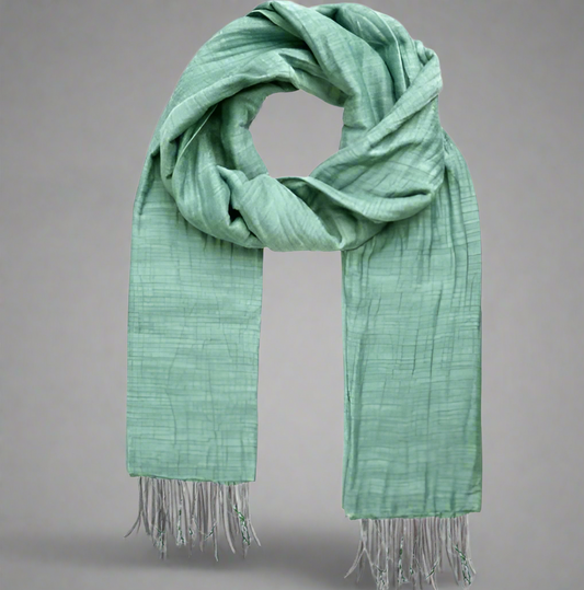 MIDNIGHT SILK AND LINEN SCARF