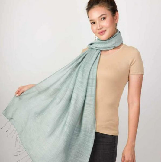 MIDNIGHT SILK AND LINEN SCARF