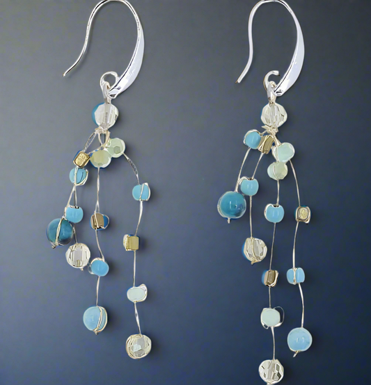 TURQUOISE BEADED EARRINGS