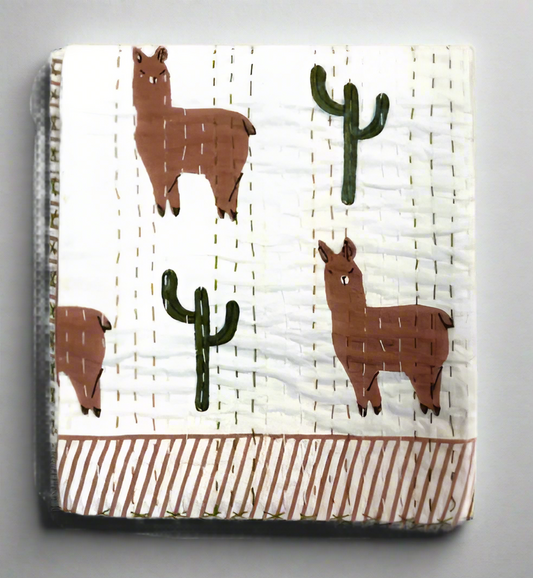 LLAMA BLOCKPRINT CHILD QUILT