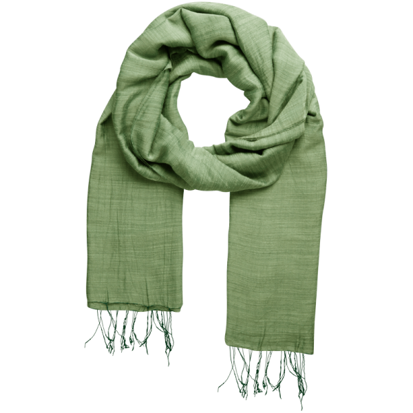 EMERALD SILK AND LINEN SCARF