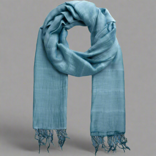 LAGOON SILK AND LINEN SCARF