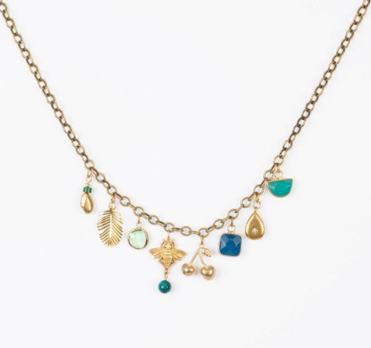 Charm Necklace 14K Plated Charms
