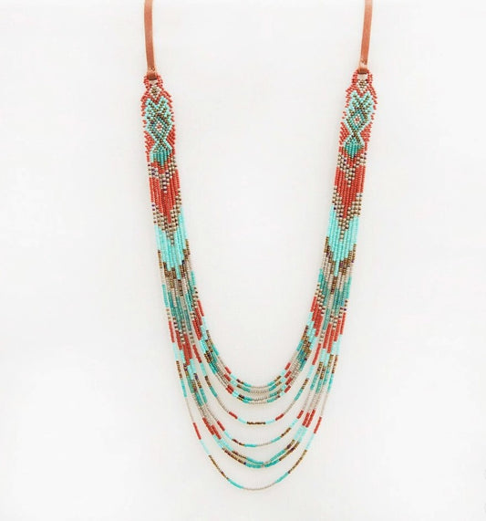 Turquoise Color Block Necklace