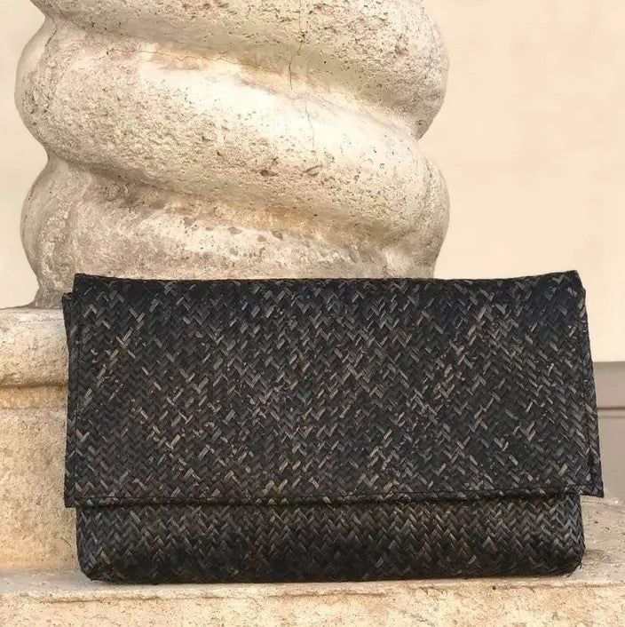 Black Rattan Clutch