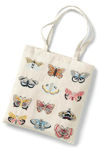 Butterfly Embroidered Tote