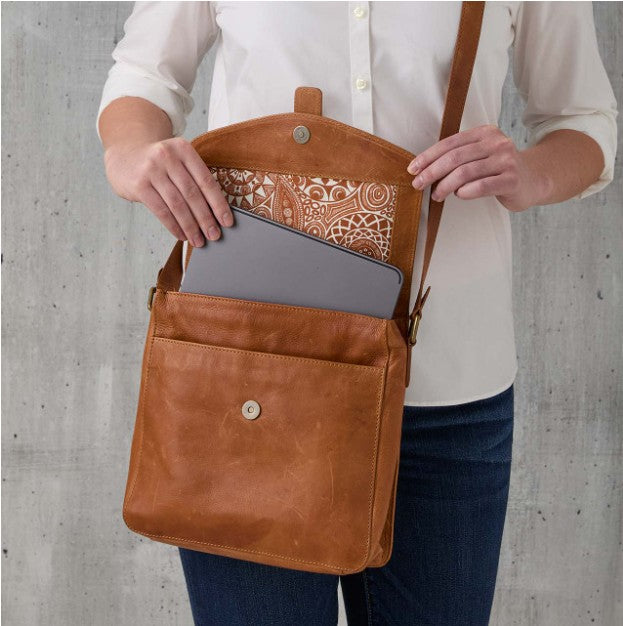 Camel Color Leather Crossbody