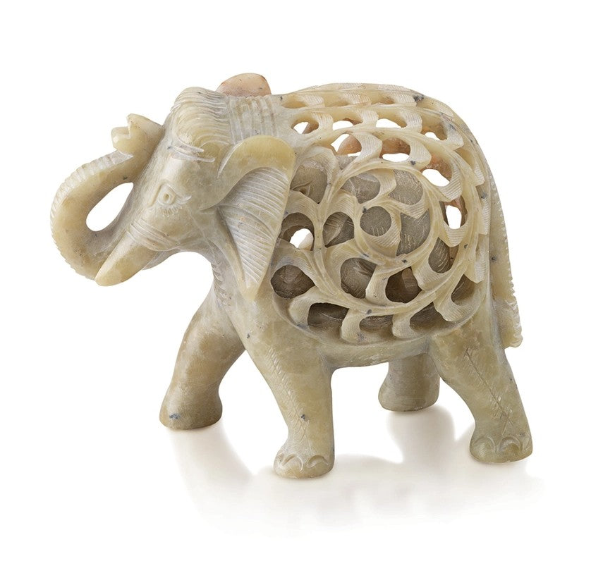 Hand Carved Double Elephant