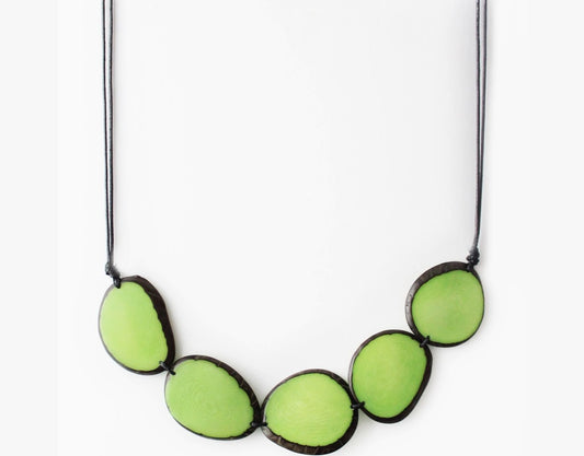 Green Tagua Disc Necklace