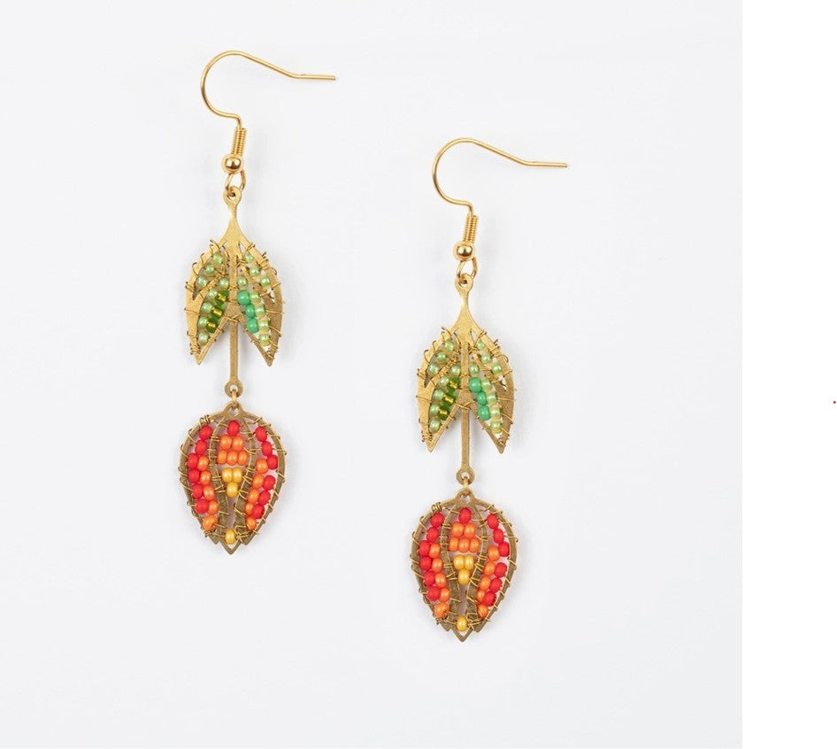 Red Tulip Earrings