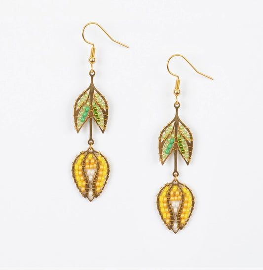 Yellow Tulip Earrings